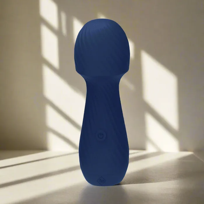 Vibrators ID Wellness Essentials Travel With Me Mini Pleasure Wand Blue Westridge Laboratories Inc