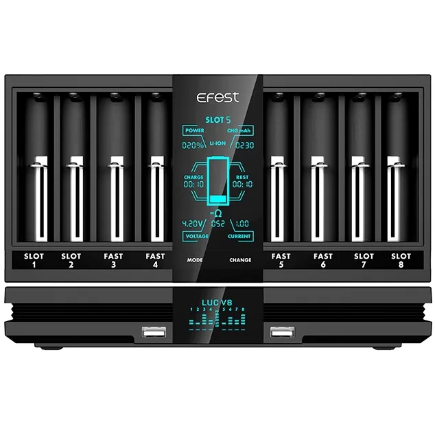 Vibrators InkJecta Efest LUC V8 8Port Studio Battery Charger Efest