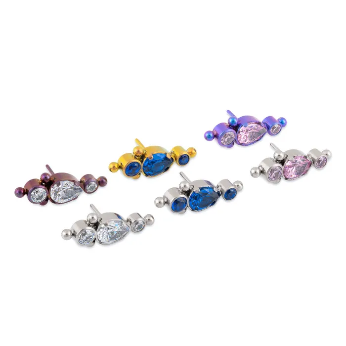 Vibrators Jeweled Scepter Titanium Threadless Top Price Per 1 Tilum