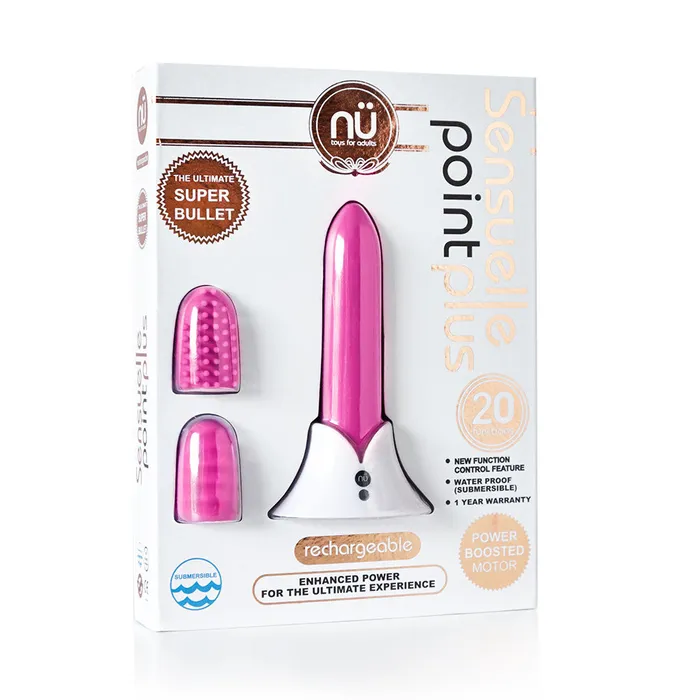 Vibrators NU Sensuelle POINT PLUS 20Function Bullet With Silicone Tips Pink NU Sensuelle Vibrators NU Sensuelle POINT PLUS 20Function Bullet With Silicone Tips Pink NU Sensuelle