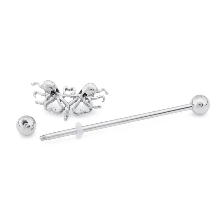 Vibrators Painful Pleasures 14g 112 Octopus Love Industrial Barbell