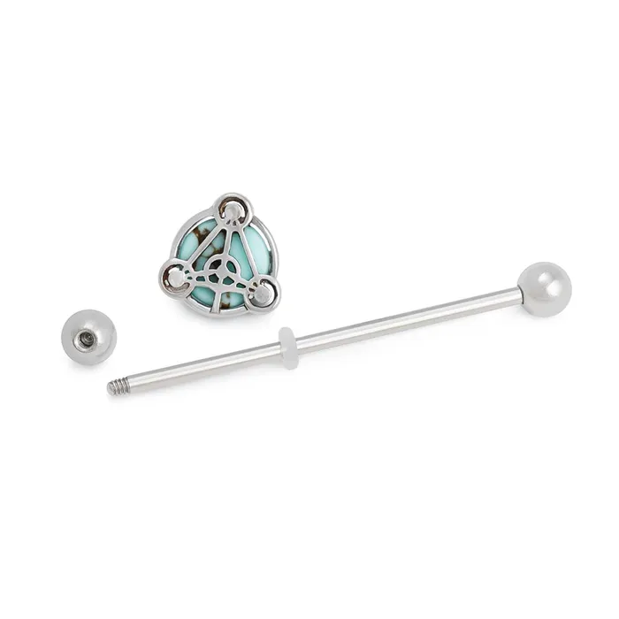 Vibrators Painful Pleasures 14g 112 Turquoise Stone Scutum Fidei Industrial Barbell