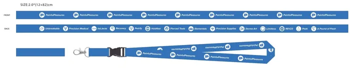 Vibrators Painful Pleasures PainfulPleasures Logo Blue Lanyard