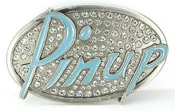 Vibrators Painful Pleasures Pinup Jewel Encrusted Oval Stylish Belt Buckle
