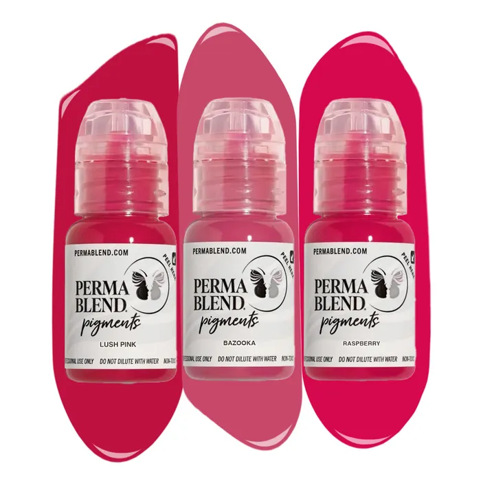 Vibrators Pink Lip Mini Set Perma Blend 3 12oz Bottles Perma Blend