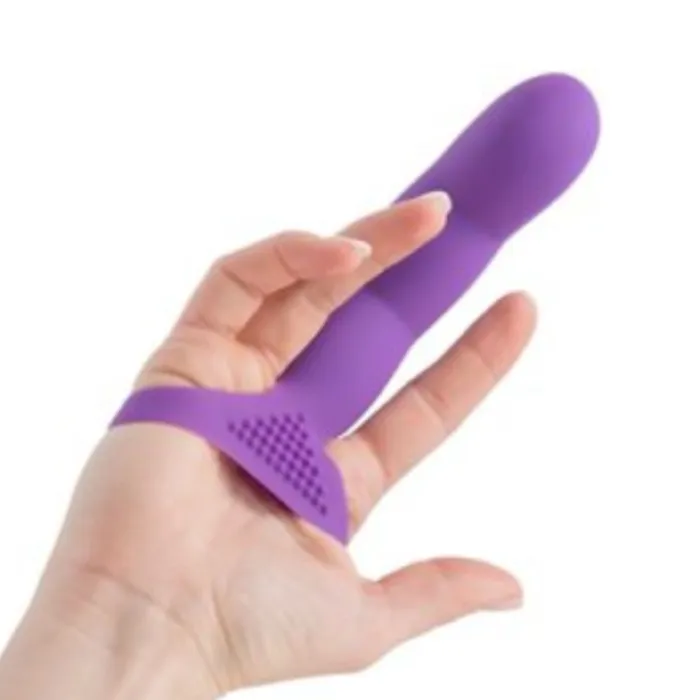 Vibrators Simple and True Silicone GSpot Finger Extender Purple BMS Enterprises