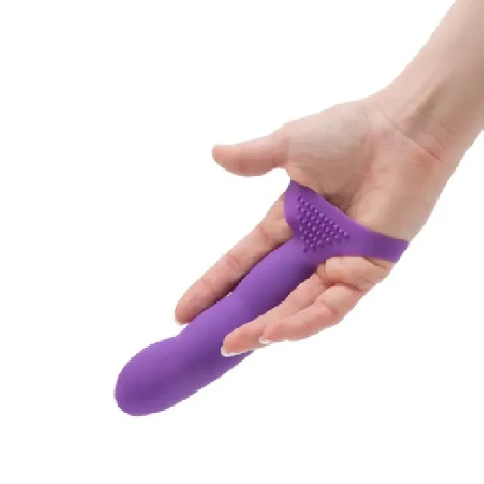 Vibrators Simple and True Silicone GSpot Finger Extender Purple BMS Enterprises