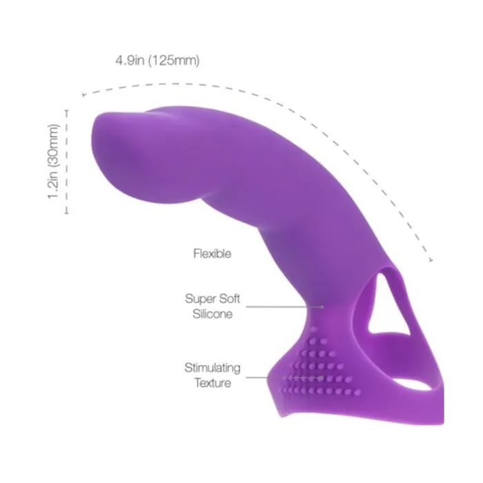 Vibrators Simple and True Silicone GSpot Finger Extender Purple BMS Enterprises