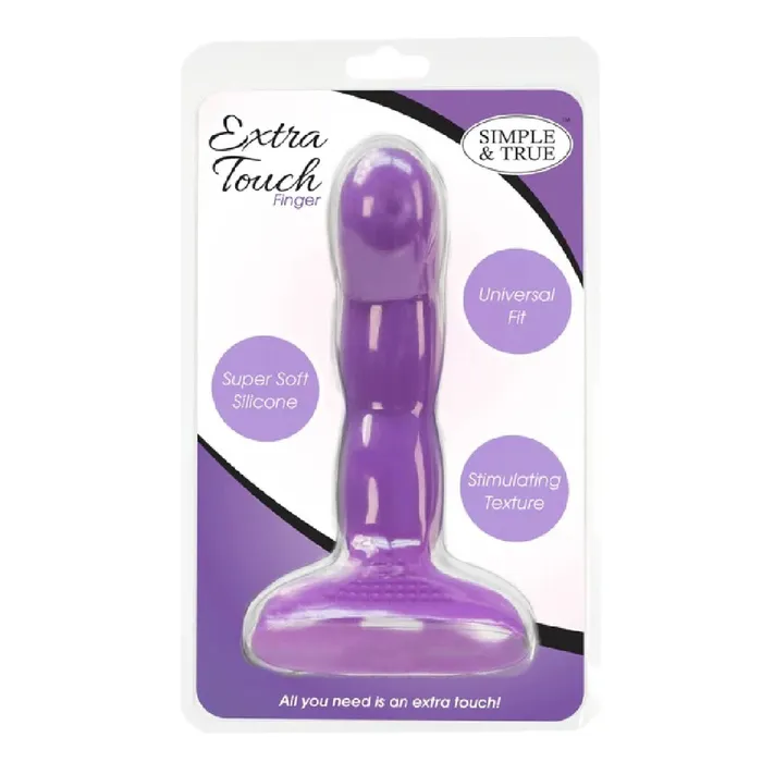 Vibrators Simple and True Silicone GSpot Finger Extender Purple BMS Enterprises