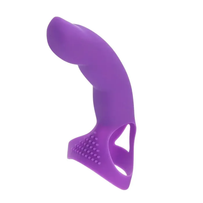 Vibrators Simple and True Silicone GSpot Finger Extender Purple BMS Enterprises