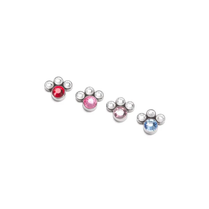 Vibrators Tilum Paw Print Cluster Captive Bead Choose 4mm Jewel Price Per 1 Tilum
