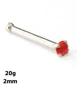 Vibrators Tilum Tilum 20g 14kt White Gold 20mm Lt Siam Jewel Nose Bone
