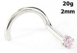 Vibrators Tilum Tilum 20g 14kt White Gold 20mm Pink Jewel Nose Screw