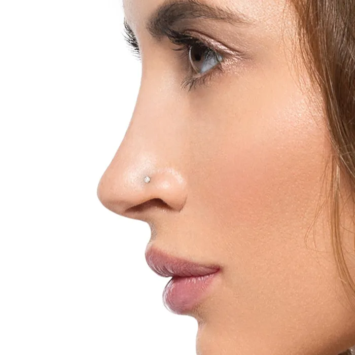 Vibrators USA 16g Crystal and Yellow Gold Push Pop Threadless Labret Jewelry