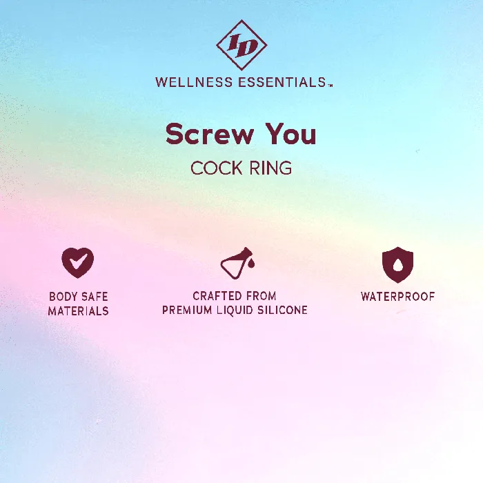 Westridge Laboratories Inc Male Sex Toys ID Wellness Essentials Screw you Cock Ring Blue