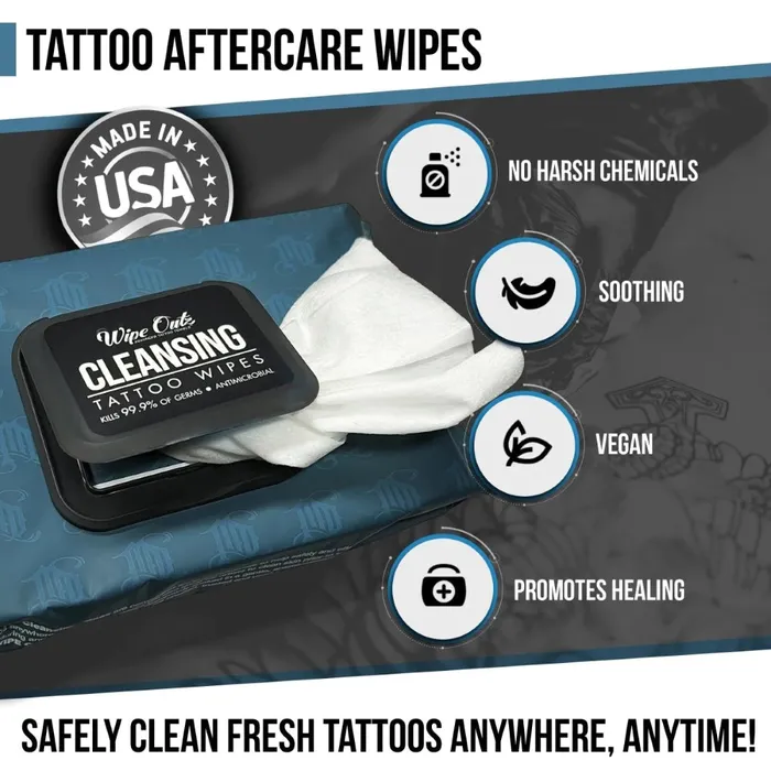 Wipe Outz Cleansing Tattoo Wipes Pack of 40 Painful Pleasures Male Sex Toys