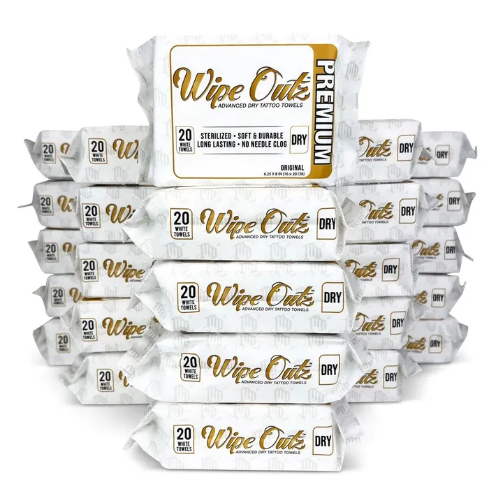 WipeOutz Vibrators Wipe Outz Premium Dry White Tattoo Towels