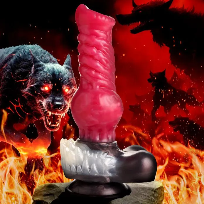 XR Brands Female Sex Toys Cujo Canine Werewolf Silicone Dildo with Knot