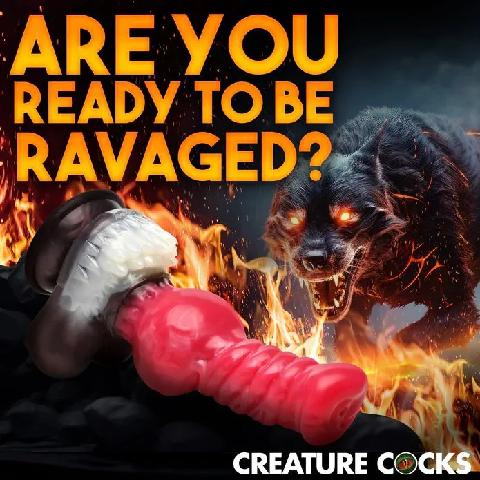 XR Brands Female Sex Toys Cujo Canine Werewolf Silicone Dildo with Knot