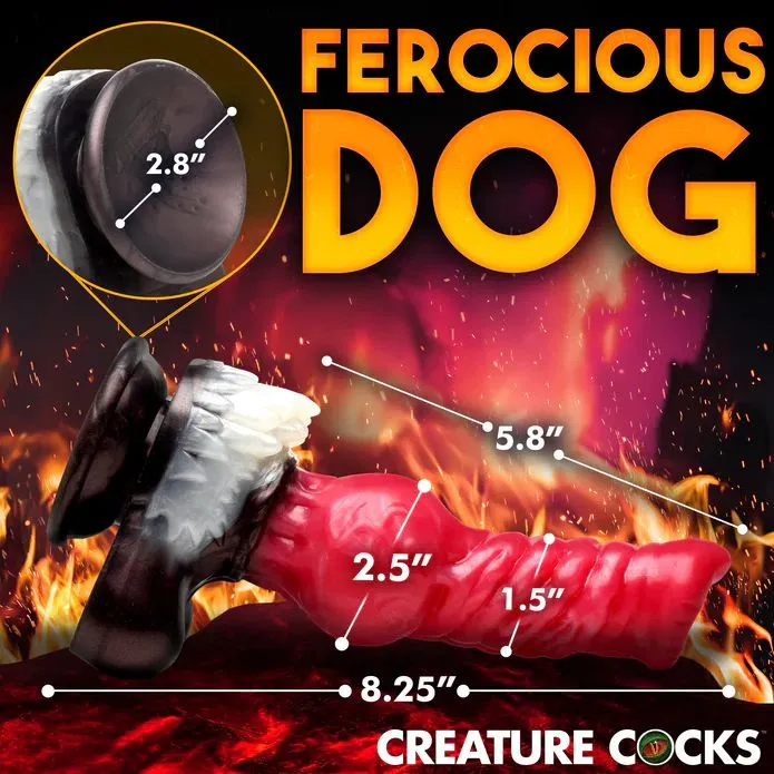 XR Brands Female Sex Toys Cujo Canine Werewolf Silicone Dildo with Knot